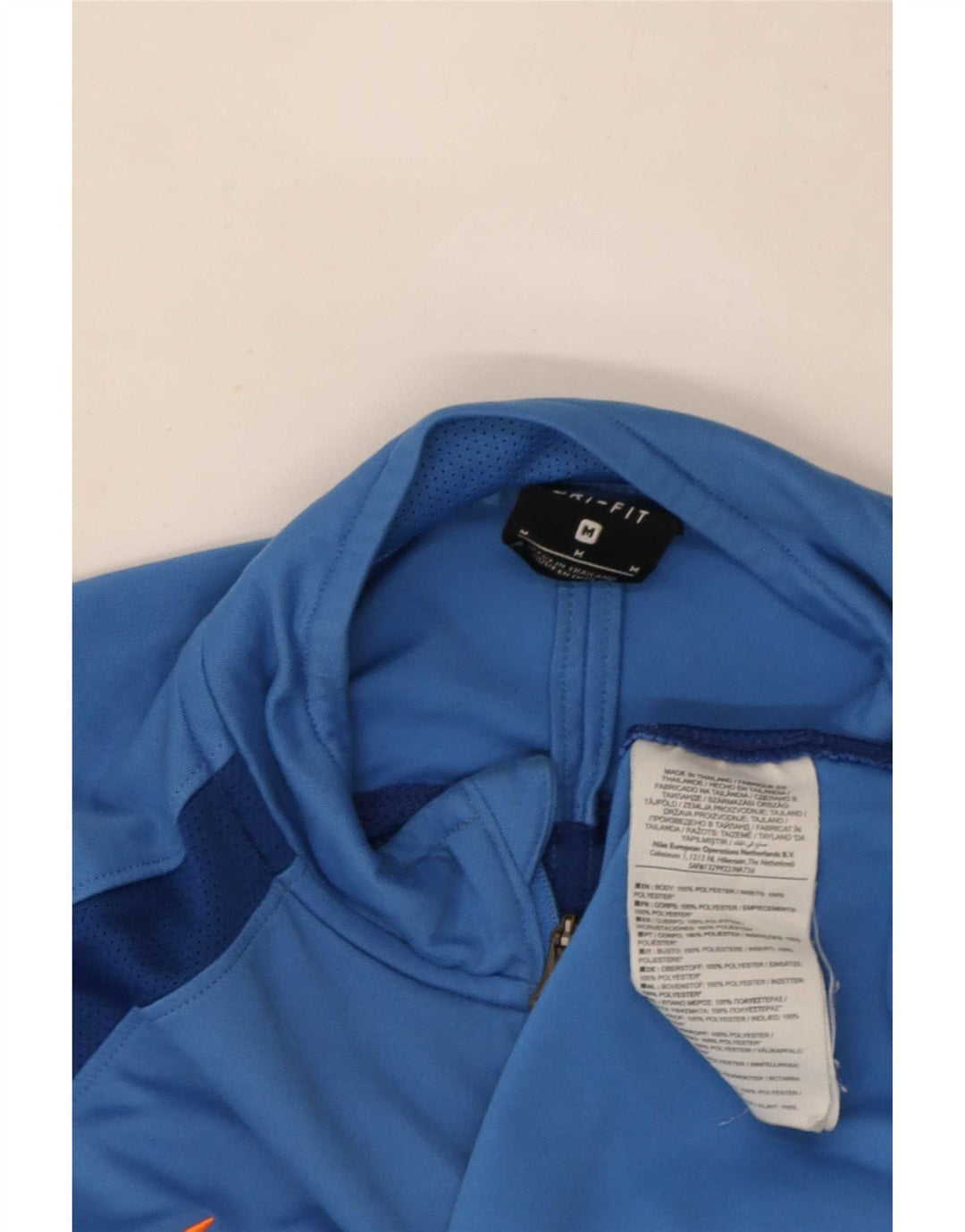 Nike Herre Dri Fit Pullover med lynlås-hals Træningsdragt Top Medium Blue Colourblock