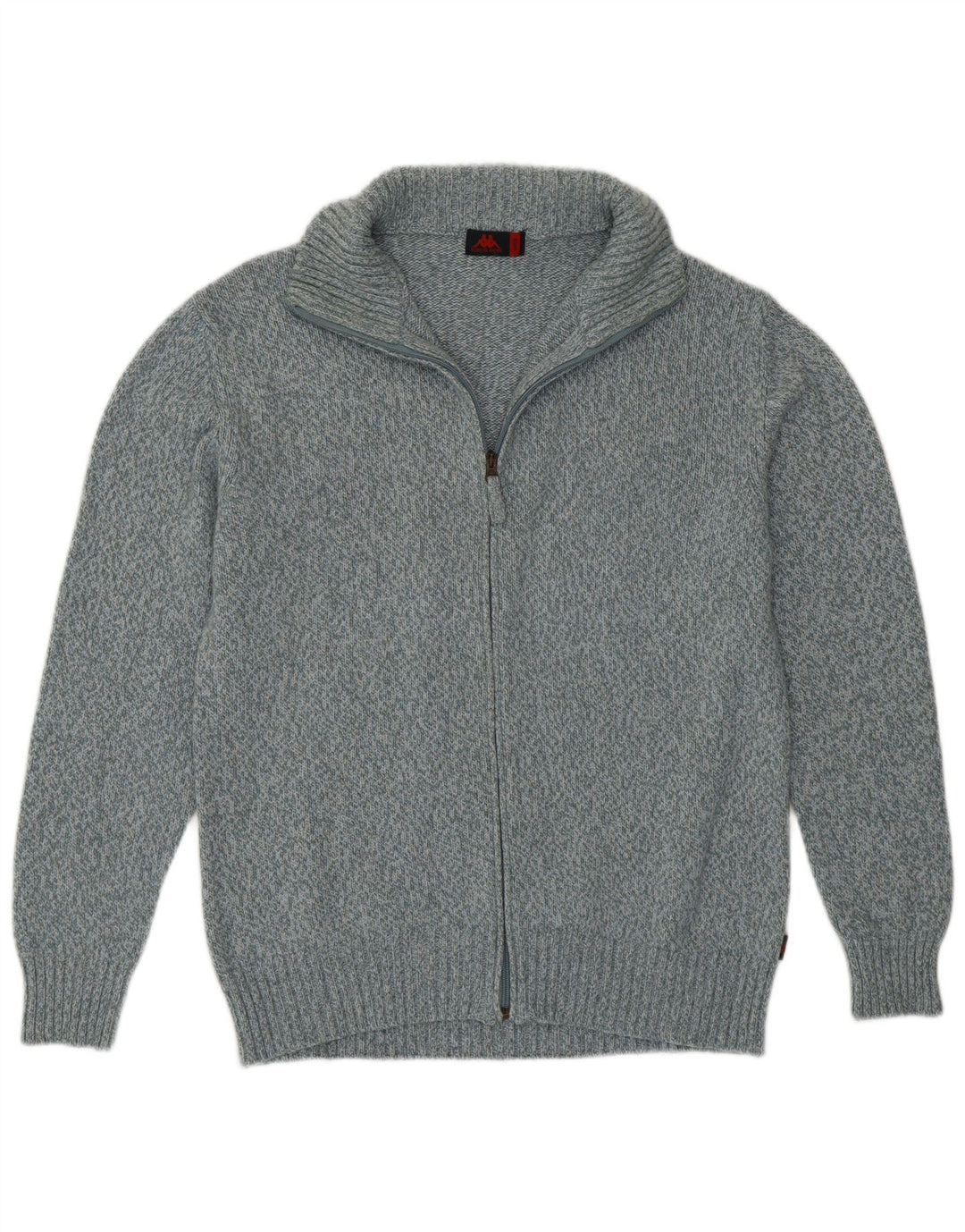 KAPPA Womens Cardigan Sweater Large Blue Flecked Wool