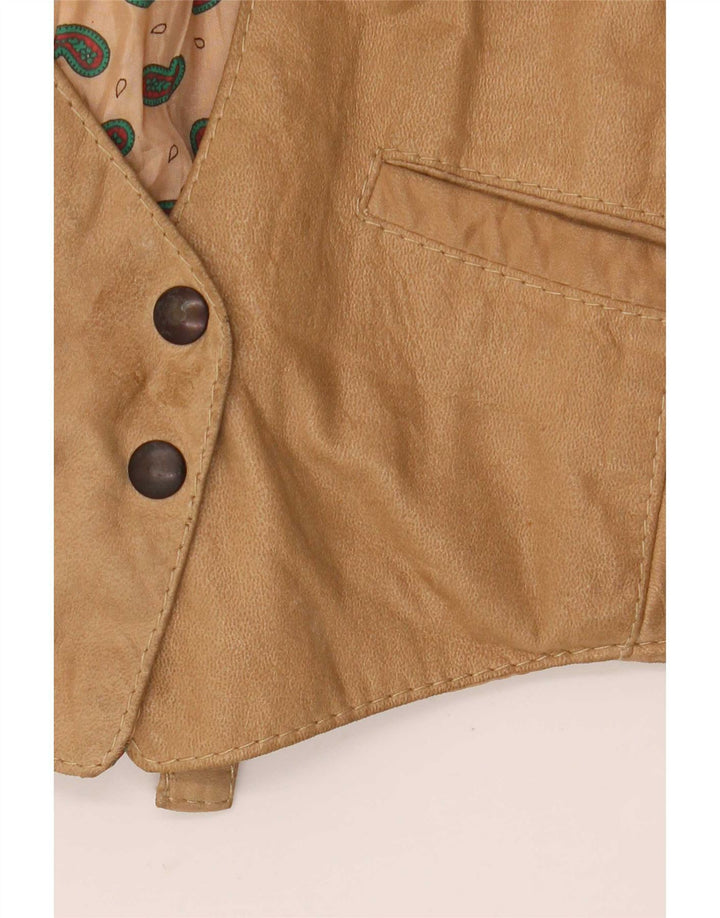 Vintage damevest, stor beige