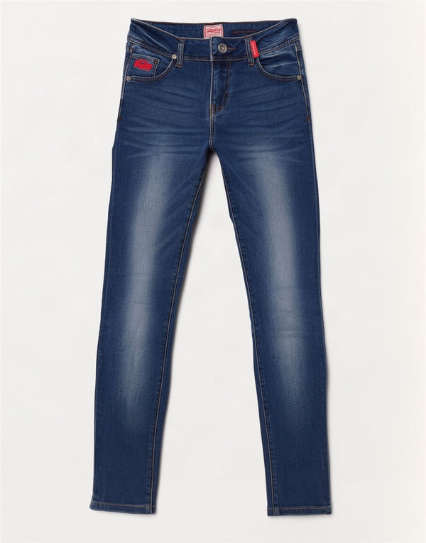 Superdry Womens Rosefill Super Skinny Jeans W30 L32 Blå Bomuld