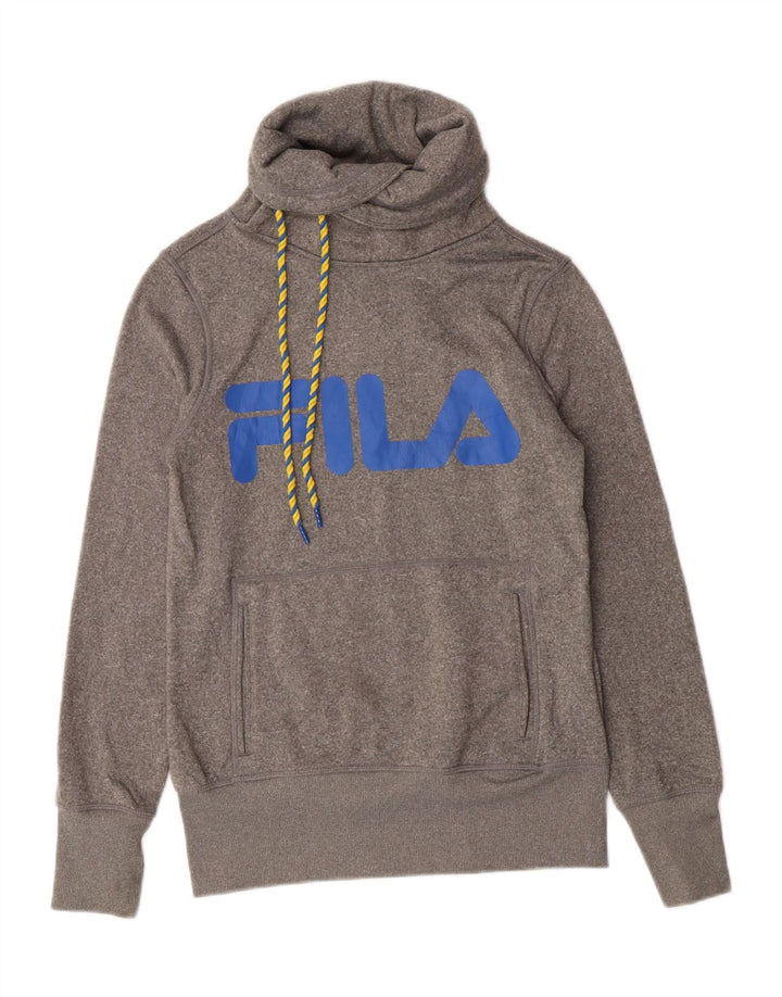 Fila Dame Grafisk Sweatshirt Jumper UK 10 Lille Grå
