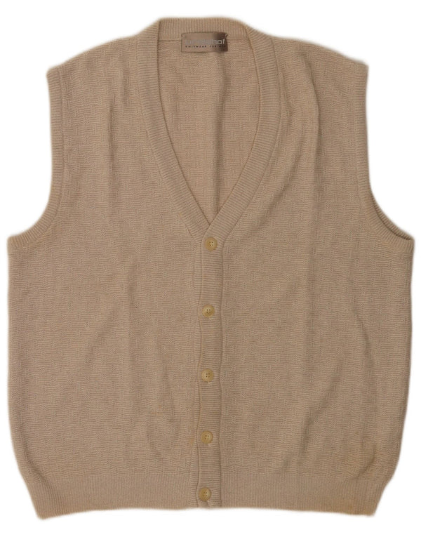 Breidhof Herre ærmeløs cardigan sweater IT 50 Medium Beige Polyacryl