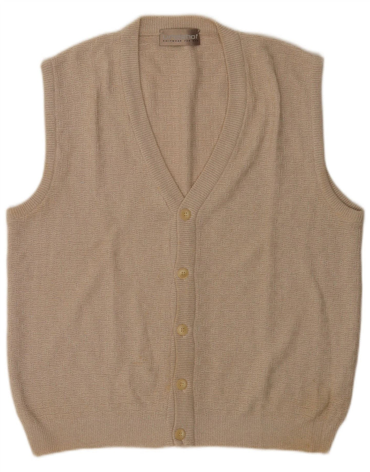 Breidhof Herre ærmeløs cardigan sweater IT 50 Medium Beige Polyacryl
