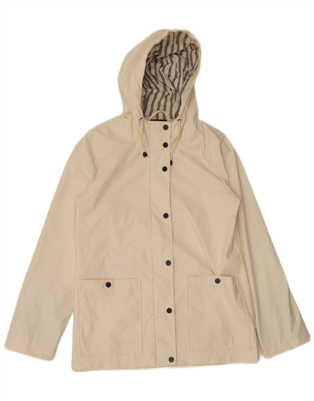 Topshop Dame Oversized Hætte Regnjakke UK 10 Small Off White