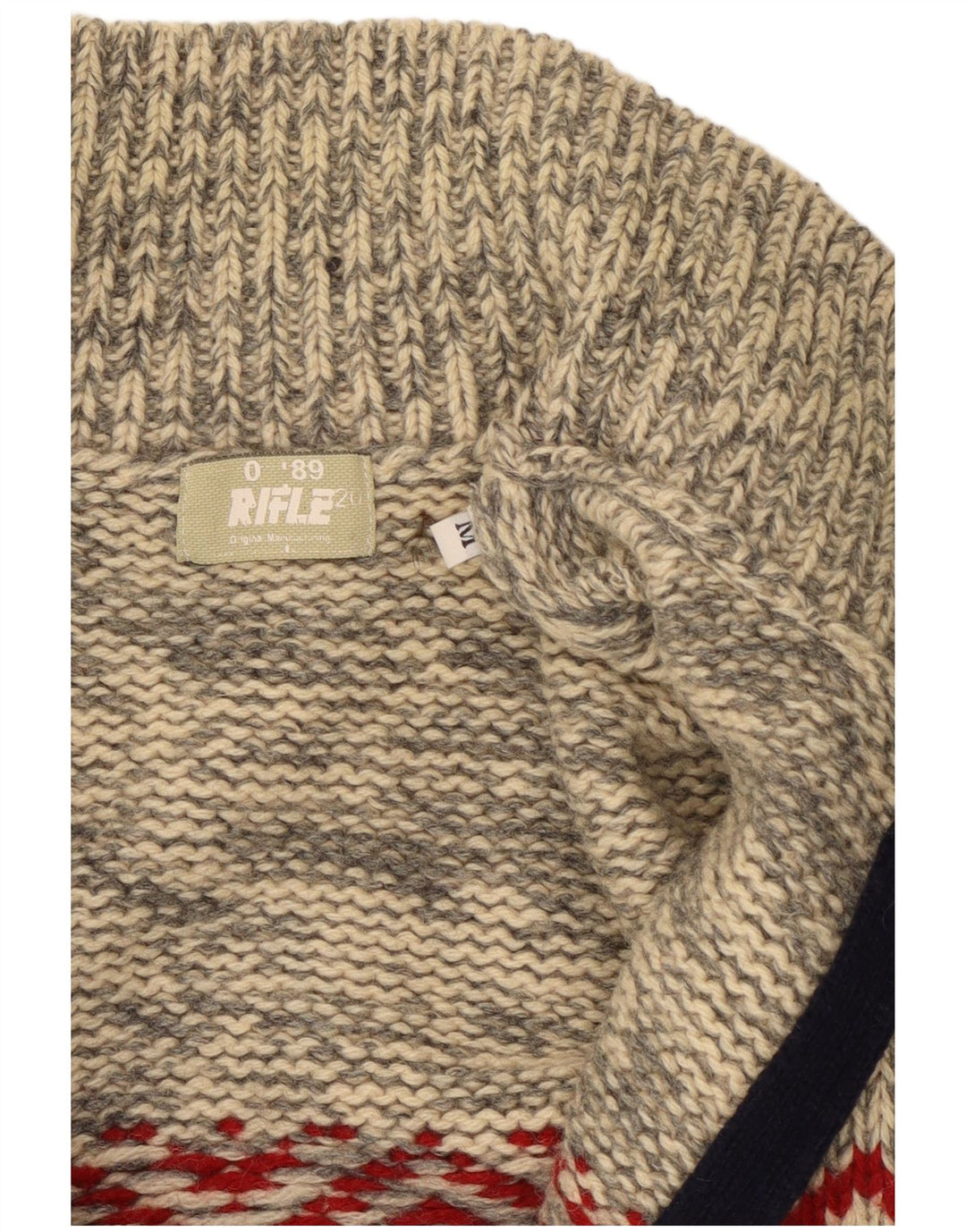 Rifle Herre cardigan sweater Medium Grey Fair Isle