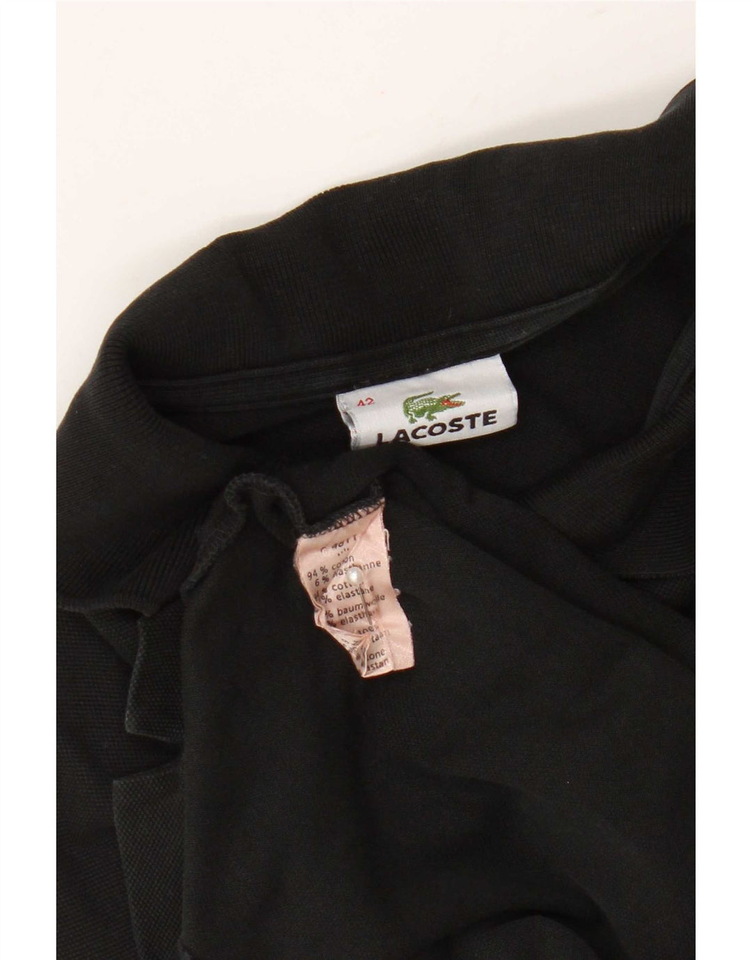 Lacoste Dame Polo Kjole Størrelse 42 Stor Sort Bomuld