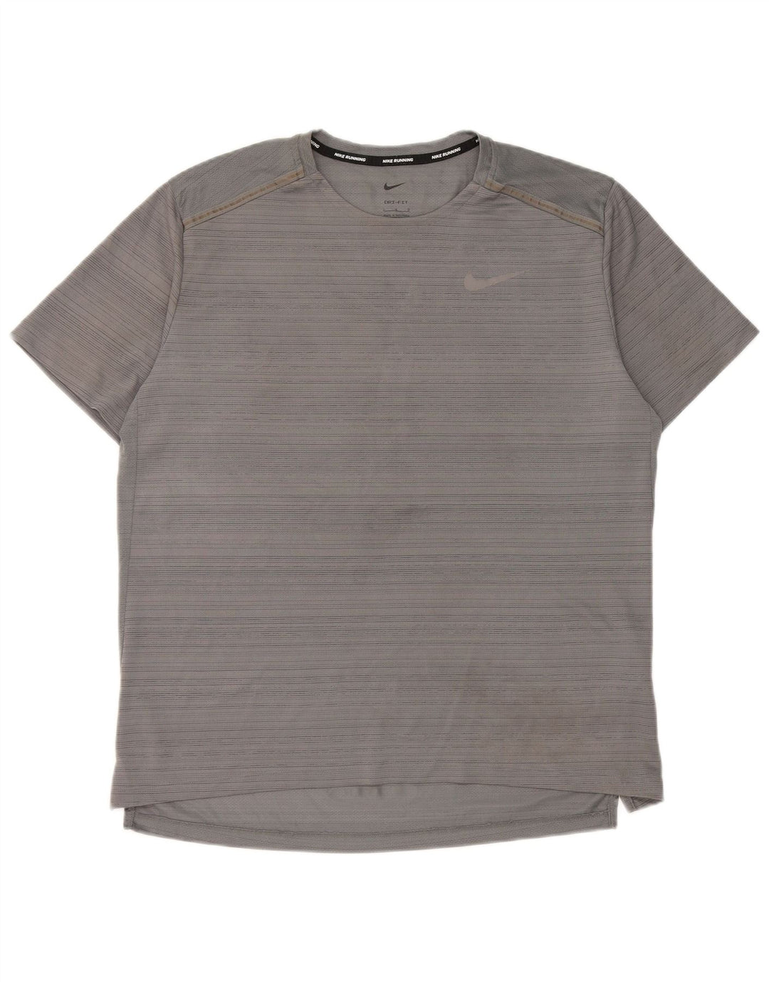 Nike Herre Dri Fit T-shirt Top Stor grå nålestribet polyester
