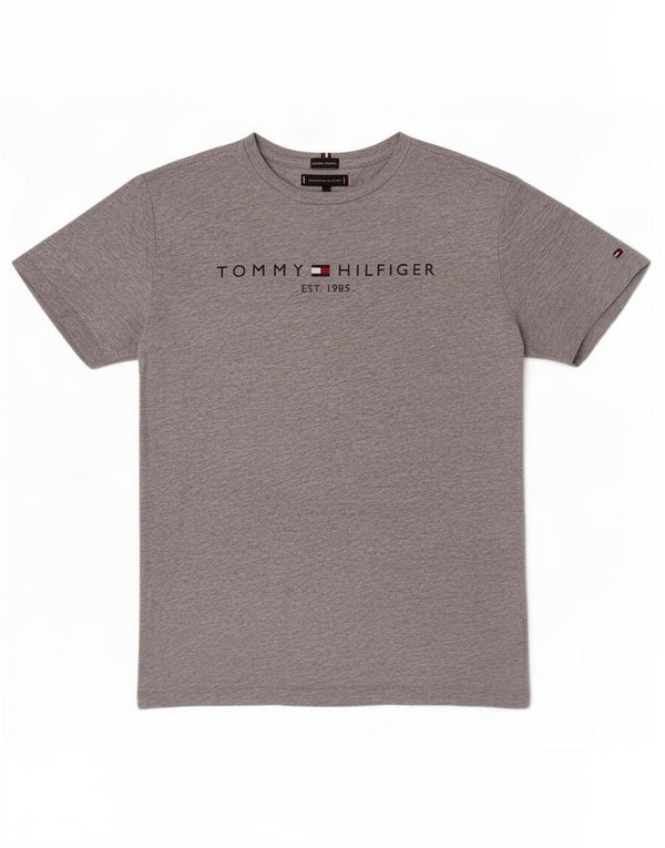 Tommy Hilfiger Boys Graphic T-Shirt Top 15-16 Years Grey Flecked Cotton