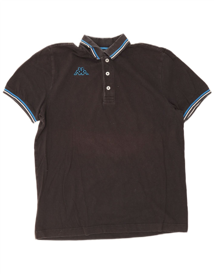 Kappa herre polo shirt stor sort stribet