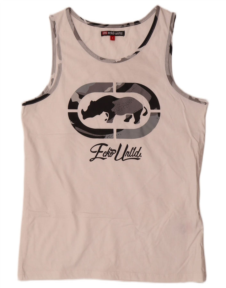 Ecko Unltd Herre Grafisk Vest Top Lille Hvid Bomuld