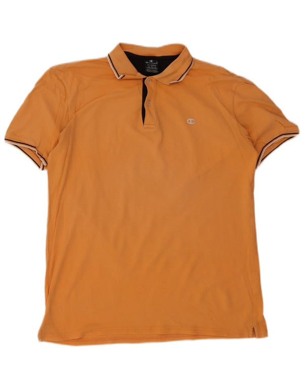 Champion herre poloshirt XL orange stribet
