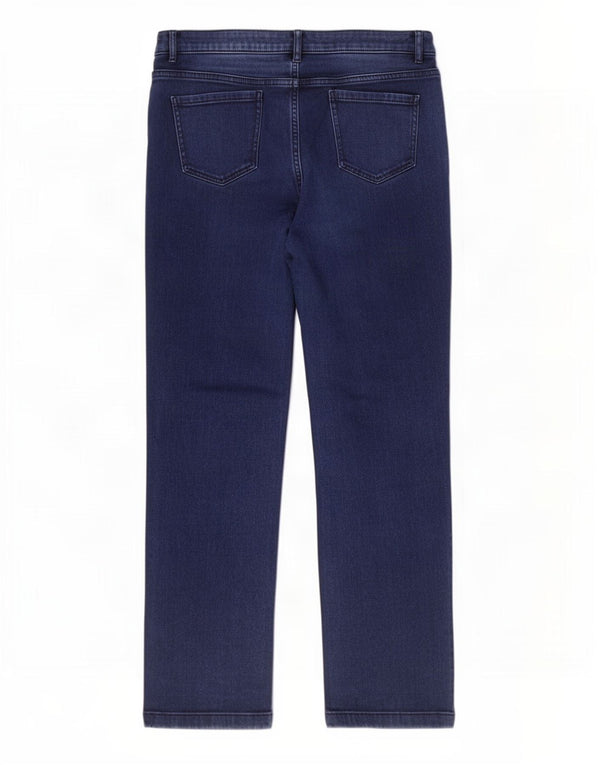 Marks & Spencer Dame Straight Jeans UK 16 Large W34 L29 Navy Blue Bomuld