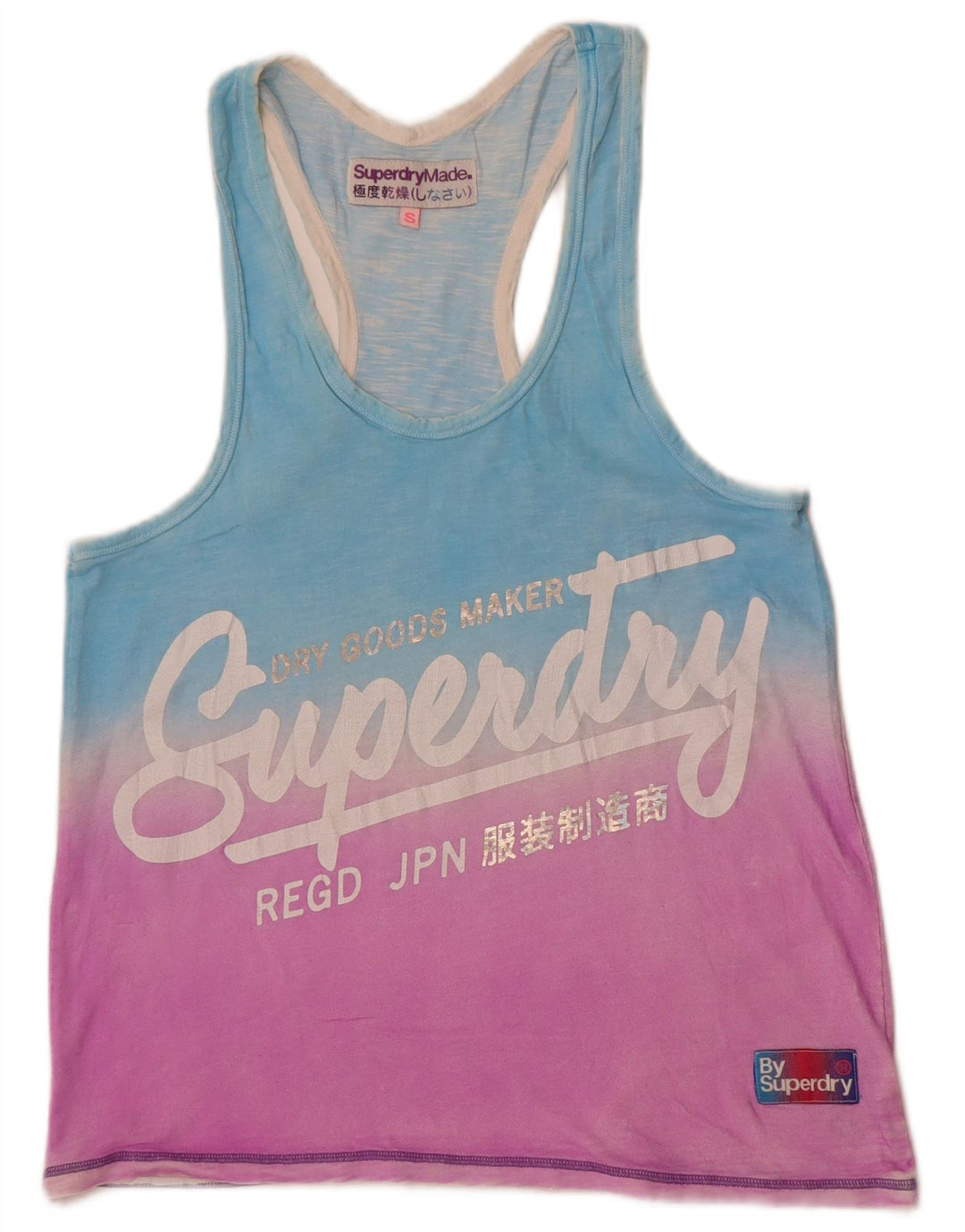 Superdry Herre grafisk vest Top Lille blå Colourblock Bomuld