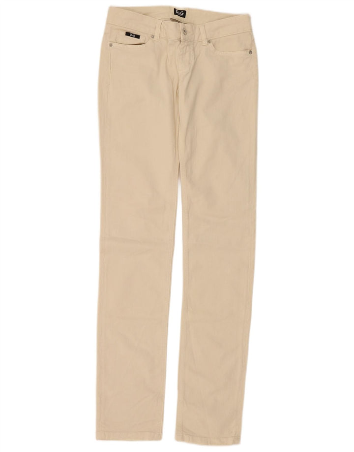 Dolce & Gabbana Dame Slim Jeans W28 L34 Beige Bomuld