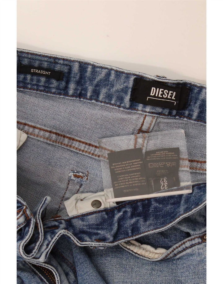 Diesel Herre Straight Jeans W32 L32 Blå Bomuld