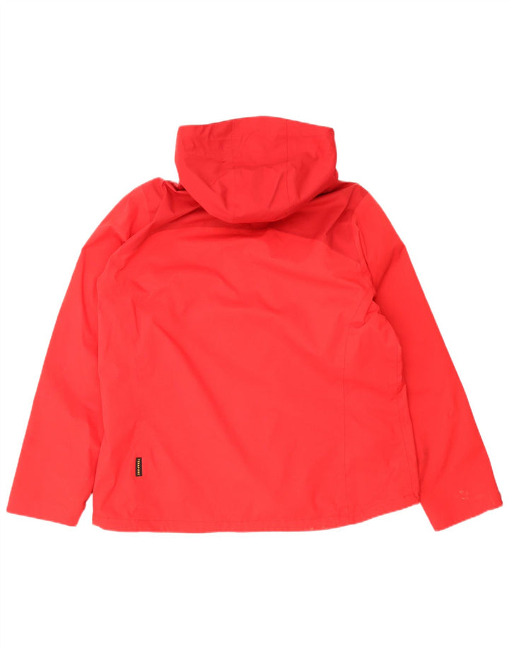 Jack Wolfskin Dame Hætte Regnjakke UK 18/20 XL Rød Polyamid