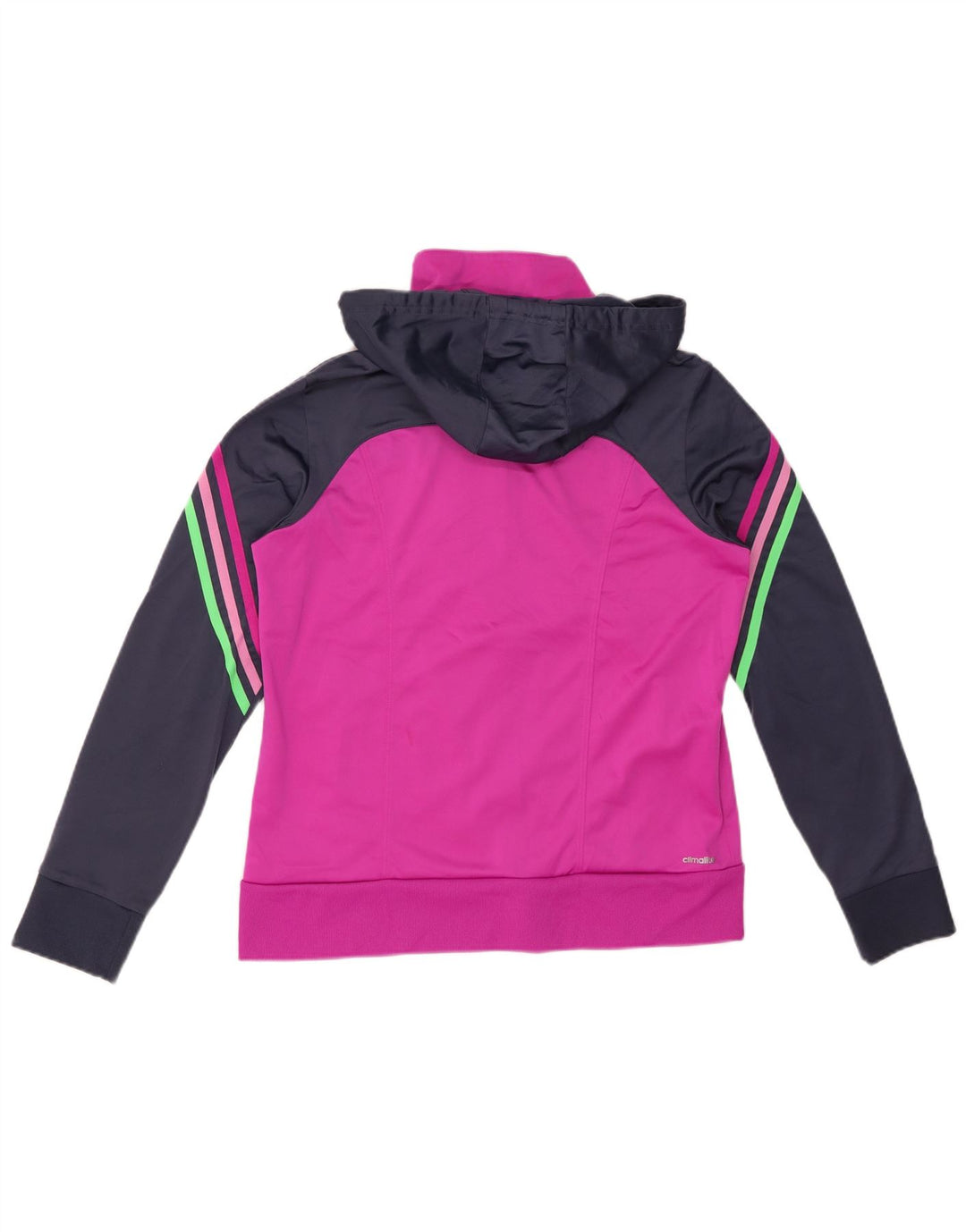 ADIDAS Dame Climalite Hættetrøje Sweater med lynlås UK 16/18 Stor Pink Colourblock