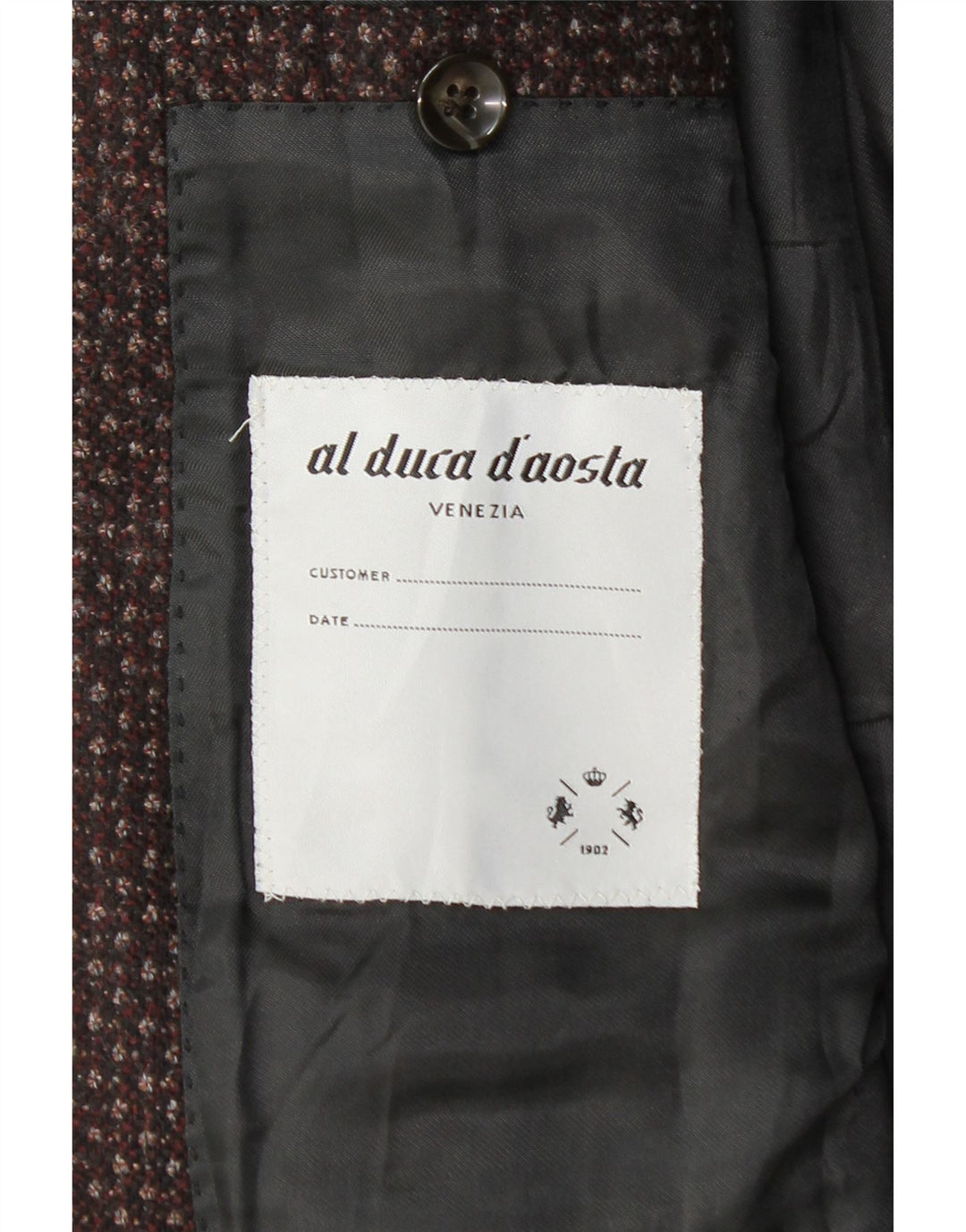 Al Duca D'Aosta Herre 3-knaps blazerjakke IT 52 XL Burgundy Flecked