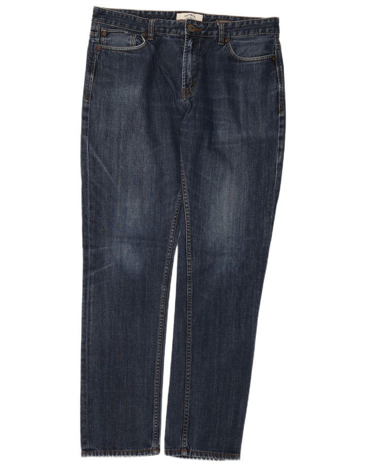 Fat Face Herre Slim Jeans W36 L33 Marineblå Bomuld