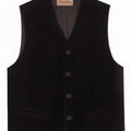 Vintage herre ruskind vest XL sort læder