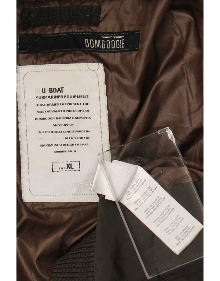 Bomboogie Herre hættepolstret jakke UK 42 XL Grå Polyester