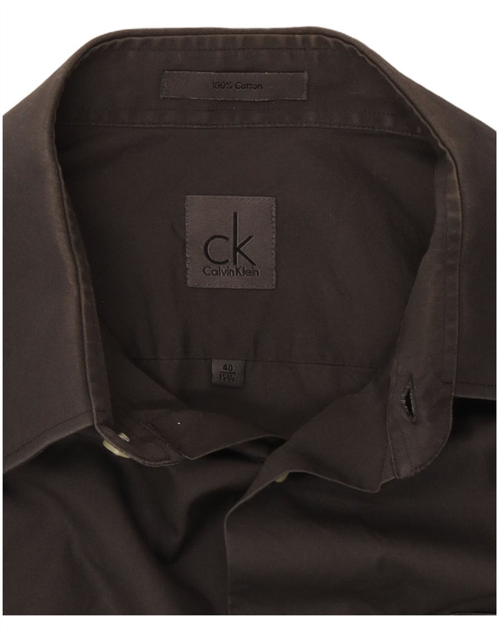Calvin Klein Herreskjorte str. 40 15 1/2 Medium Grå Bomuld