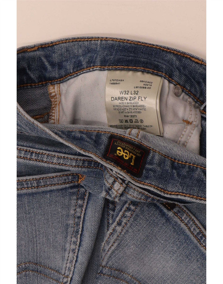 Lee Mens Daren Zip Fly Straight Jeans W32 L32 Blå Bomuld