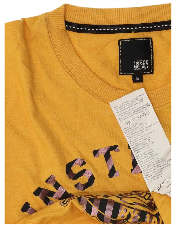 Jack & Jones Herre Grafisk Top Langærmet Medium Gul Bomuld