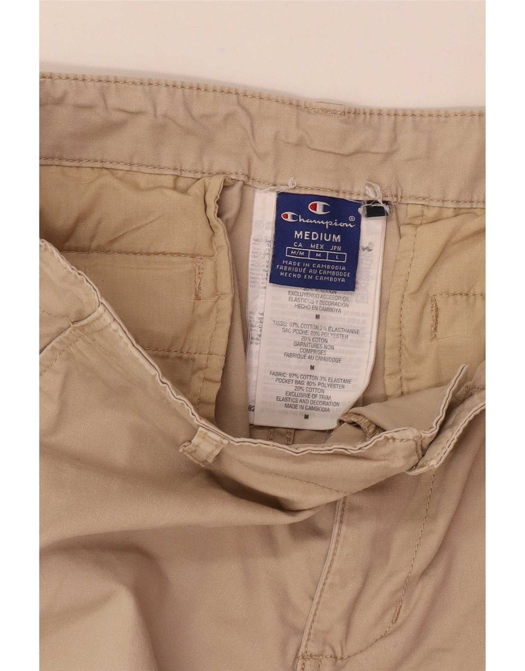 Champion Herre Cargo Shorts Medium W32 Beige Bomuld