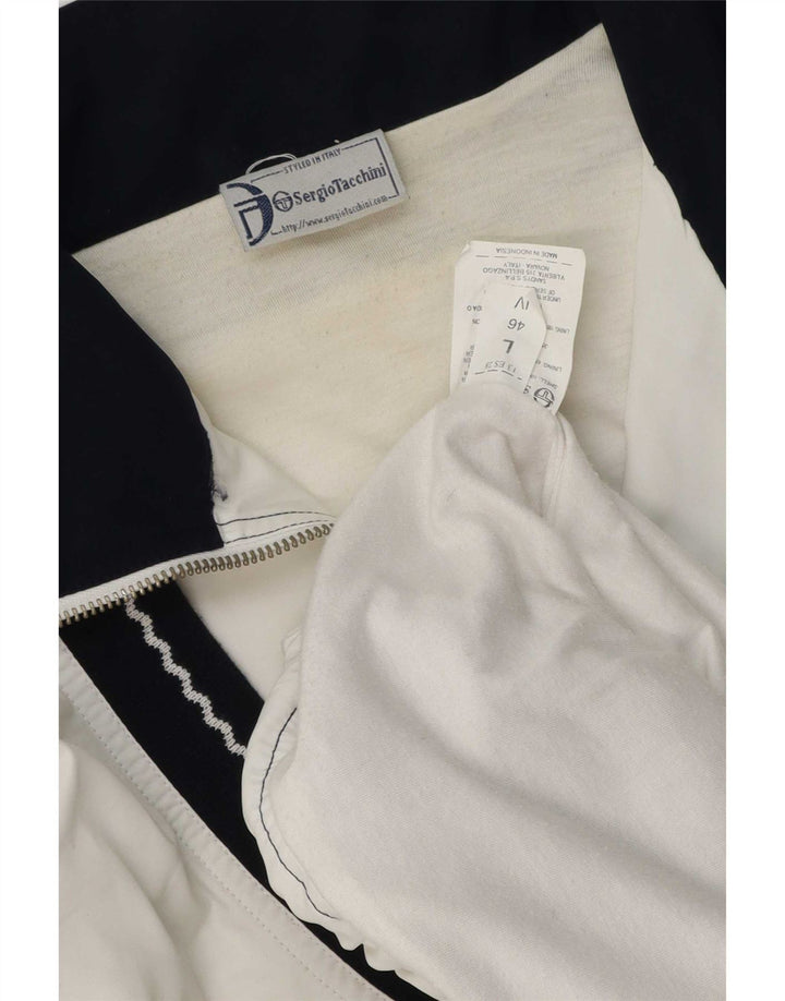 Sergio Tacchini Herre træningsdragt Topjakke Stor hvid Colourblock Polyester