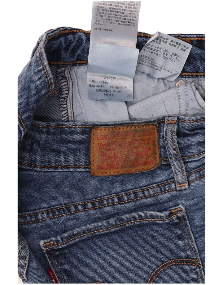 LEVI'S Dame 711 Skinny Jeans W26 L30 Blå Lyocell