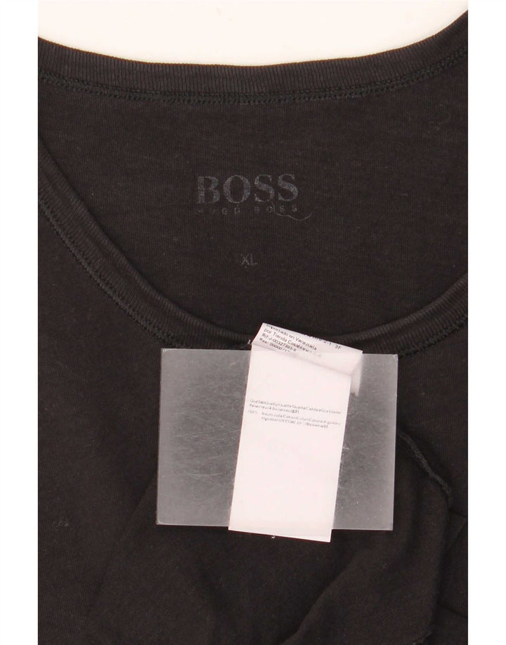 Hugo Boss Herre T-Shirt Top XL Sort Elastan