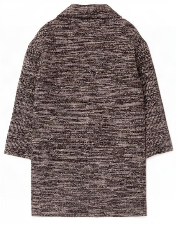 Marks & Spencer Womens 3/4 Sleeve Overcoat UK 10 Small Grey Flecked