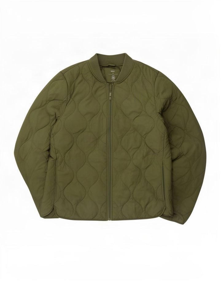 Marks & Spencer Quiltet jakke til kvinder UK 10 Lille grøn polyester
