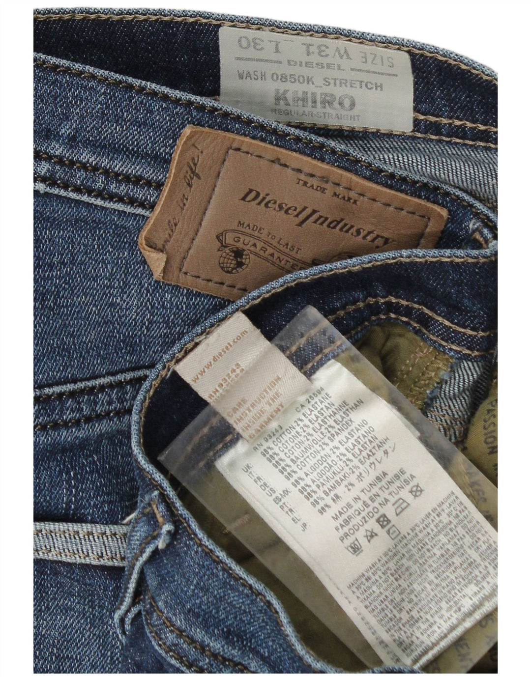 Diesel Herre Khiro Regular Straight Jeans W31 L26 Blå Bomuld