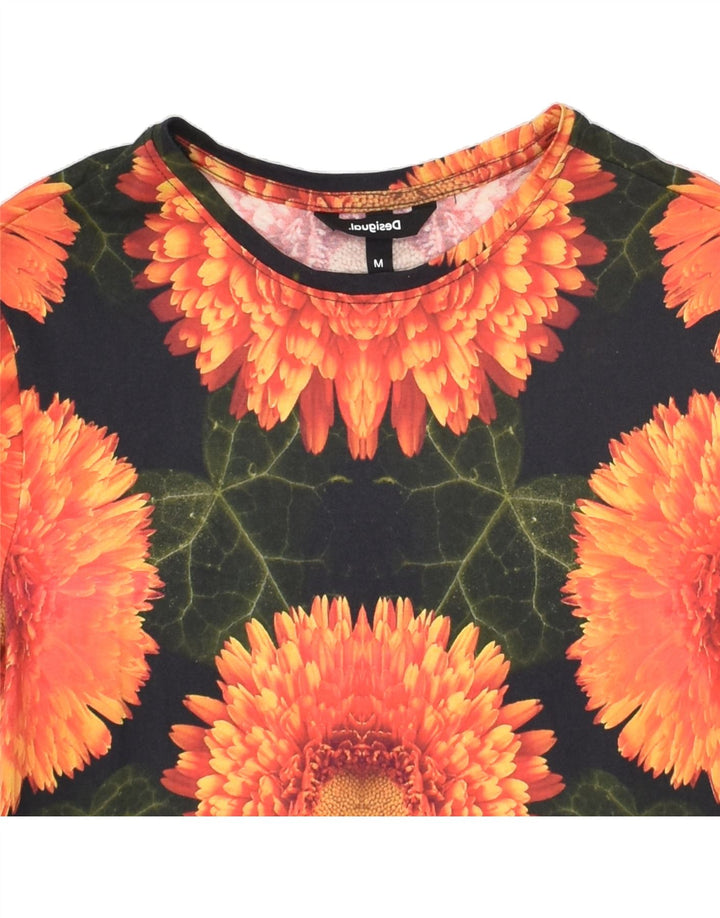 DESIGUAL Womens Shift Dress UK 12 Medium Black Floral Polyester | Vintage Desigual | Thrift | Second-Hand Desigual | Used Clothing | Messina Hembry 