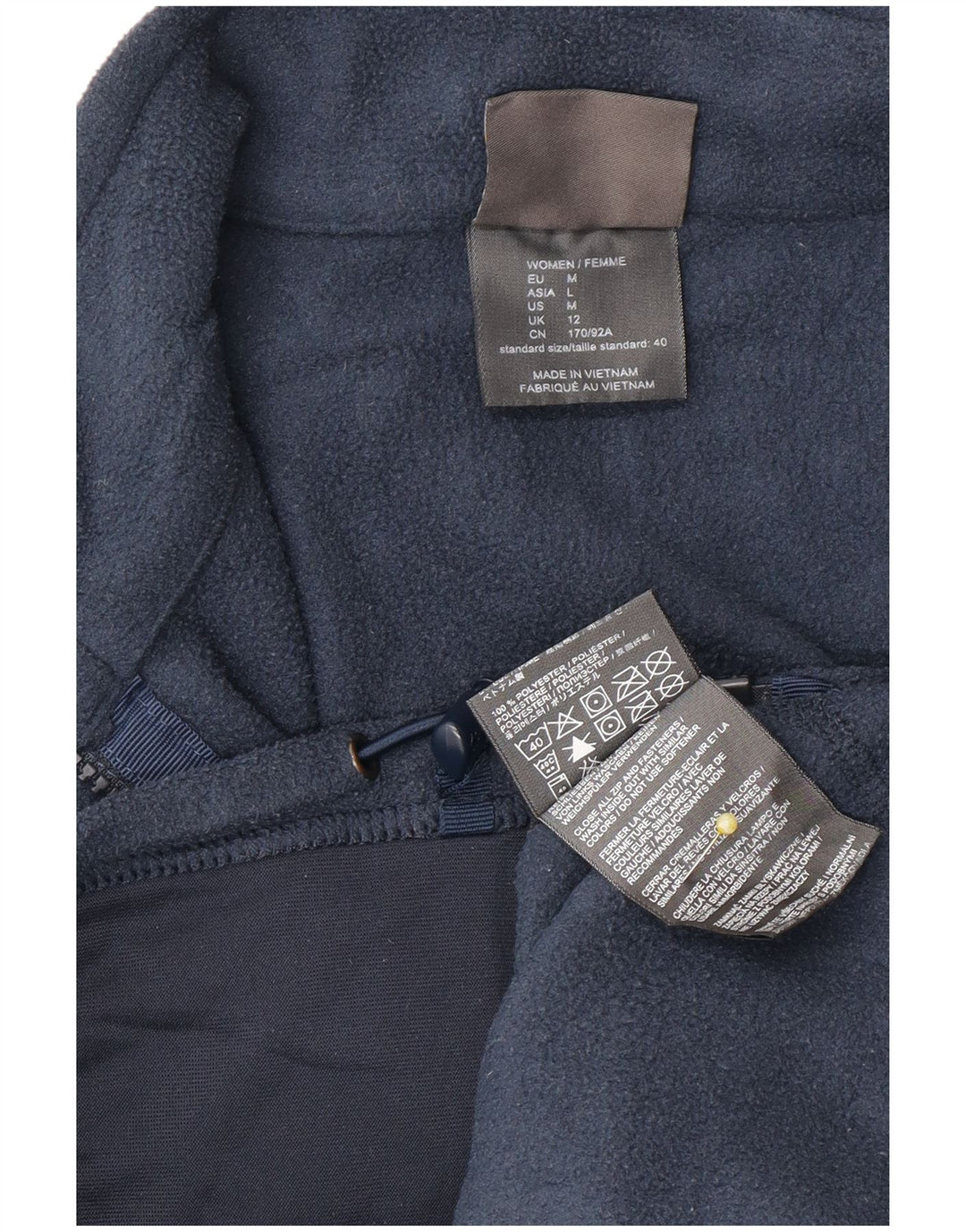 Jack Wolfskin Dame Fleecejakke UK 12 Medium Navy Blue Polyester