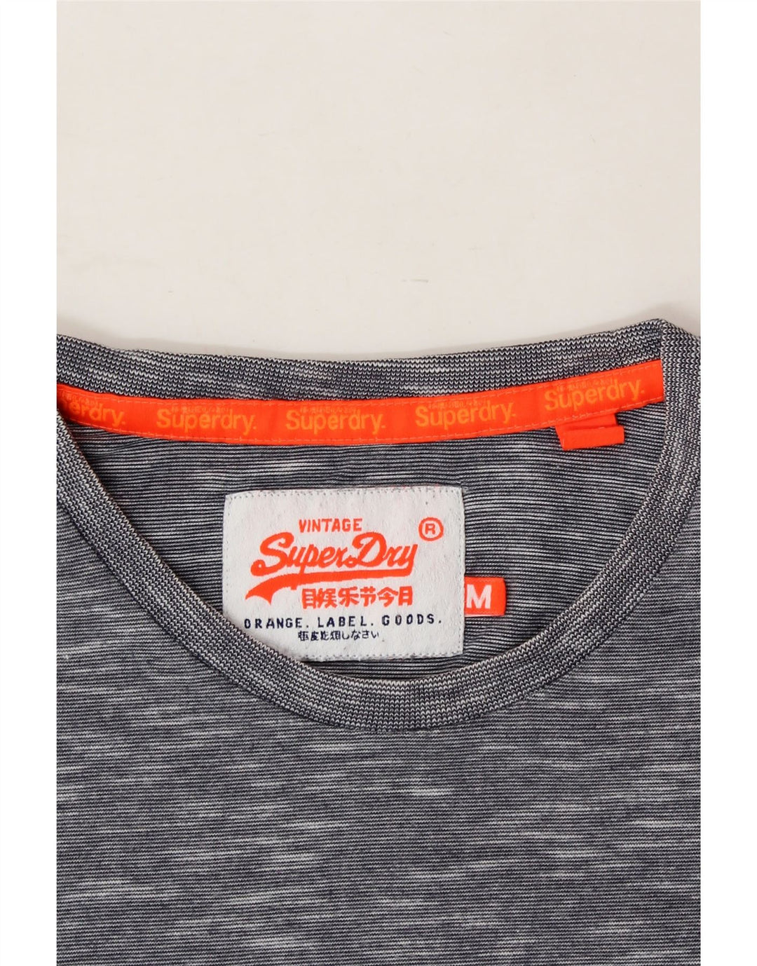 SUPERDRY Mens T-Shirt Top Medium Grey Flecked Vintage Superdry and Second-Hand Superdry from Messina Hembry 