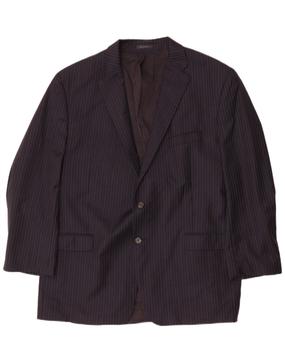 RALPH LAUREN Herre 2-knaps blazerjakke IT 52 XL Marineblå nålestribet uld