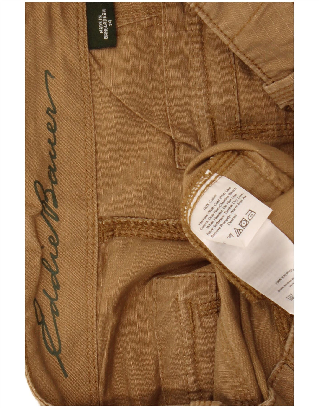 EDDIE BAUER Chino Shorts til mænd W34 Stor Beige Bomuld