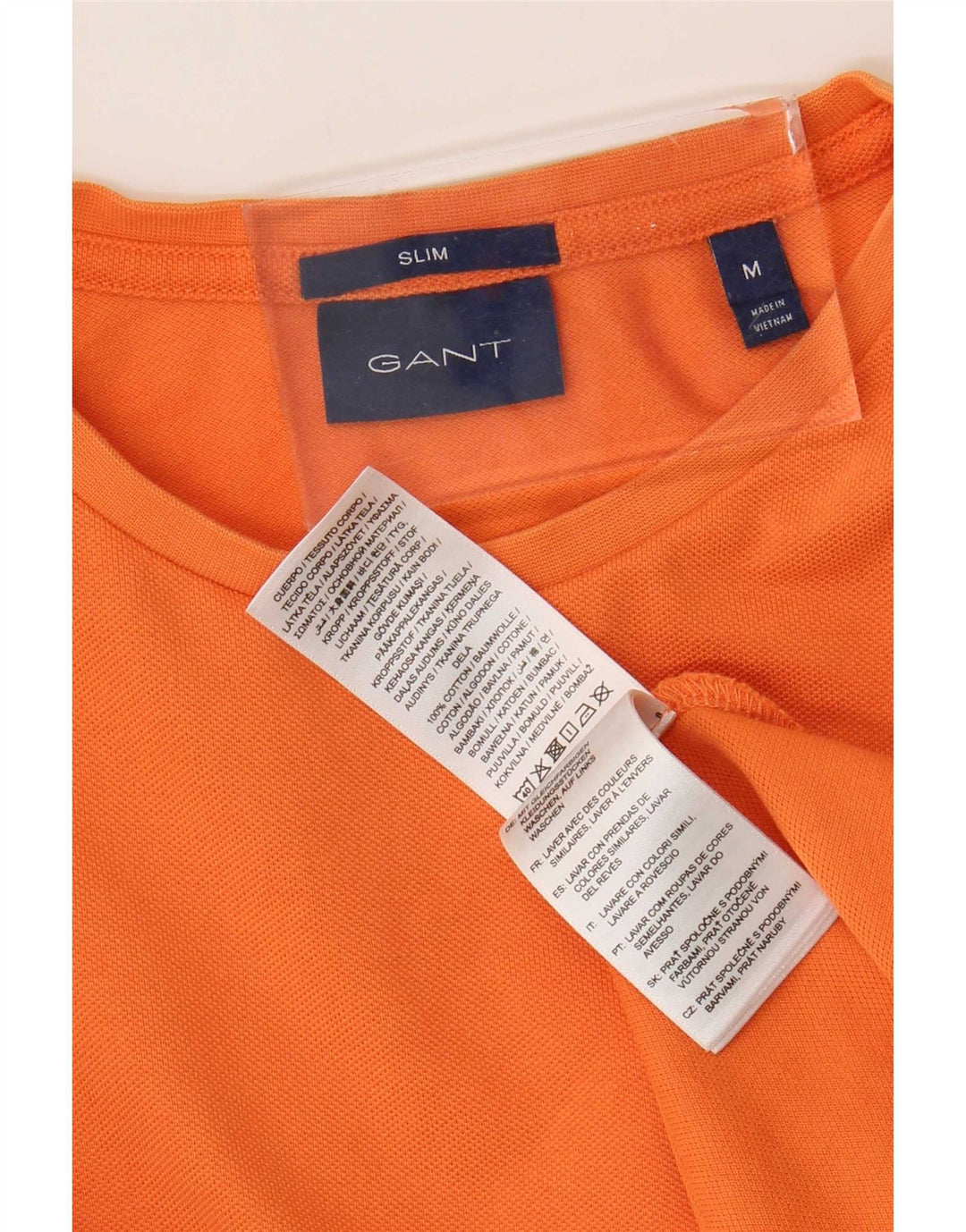 Gant Herre Slim Fit T-Shirt Top Medium Orange Bomuld