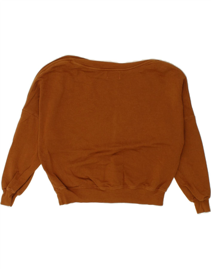 PULL & BEAR Womens Oversized Sweatshirt Jumper UK 6  XS Brown Vintage Pull & Bear and Second-Hand Pull & Bear from Messina Hembry 