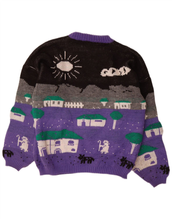 ALTA MODA Dame sweater med rund hals DK 16 Stor lilla farveblok