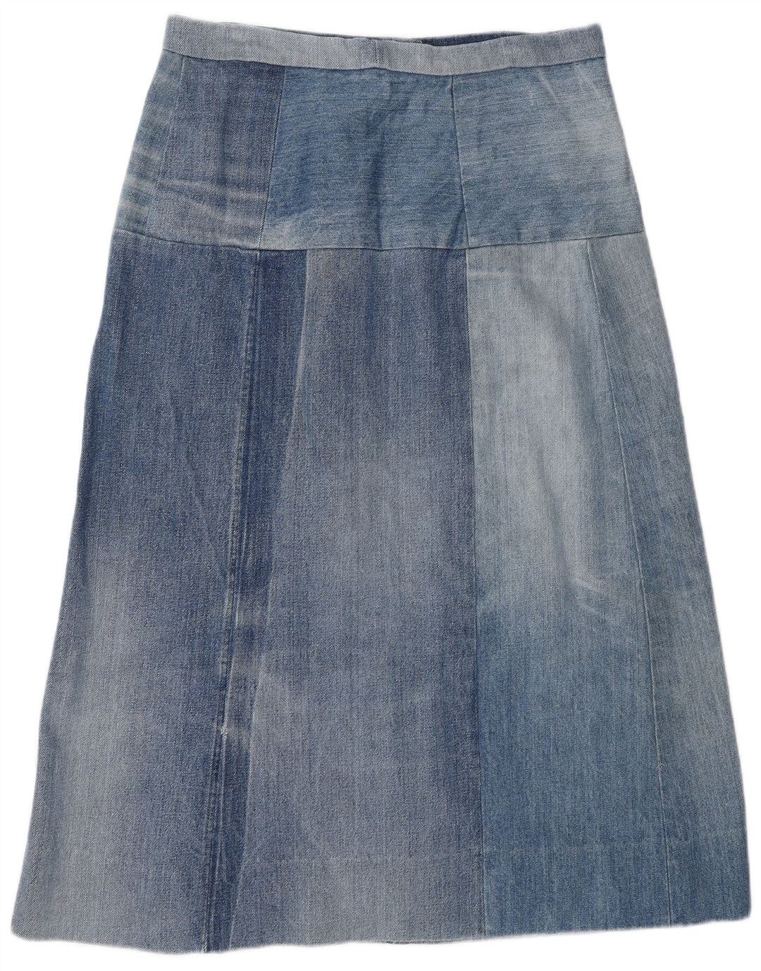 Vintage højtaljet denimnederdel W30 mellemblå til kvinder