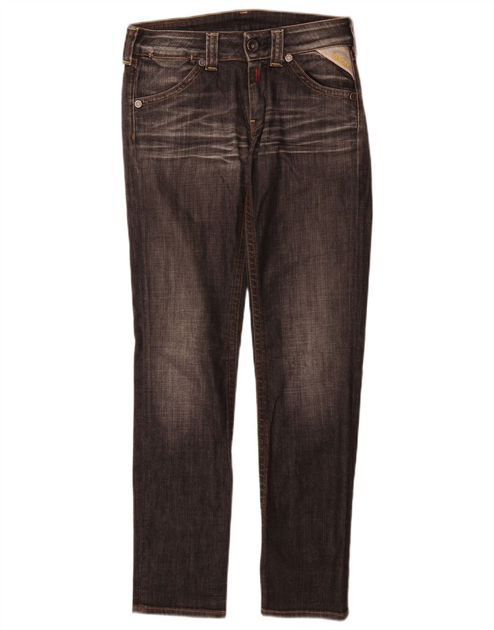 Replay Dame Slim Jeans W26 L30 Grå Bomuld