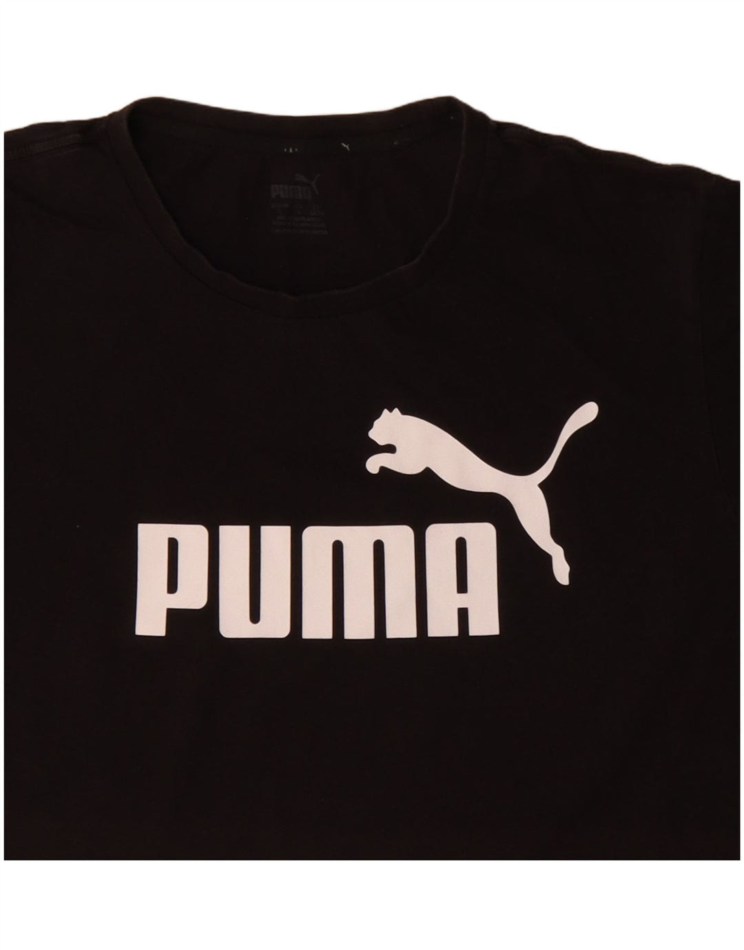 Puma Herre Grafisk T-Shirt Top Stor Sort Bomuld