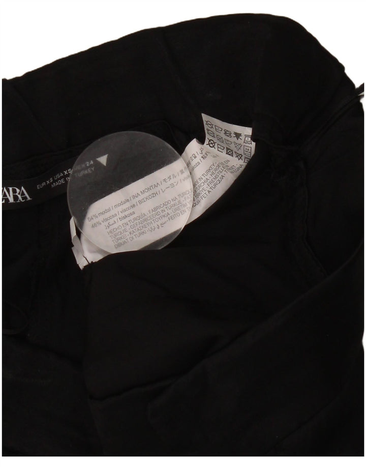 ZARA Pegged Chino Shorts til kvinder XS W24 Sort Modal