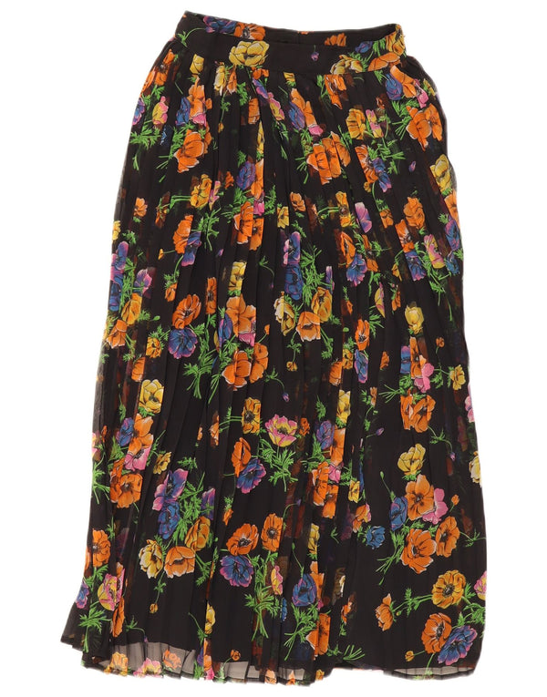 Prisma Dame Culottes Capri Bukser UK 10 Small W26 L20 Navy Blue Floral