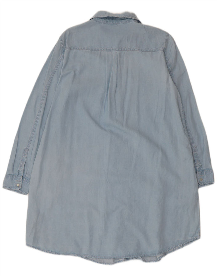 Massimo Dutti Dame Langærmet Skjortekjole EU 40 Medium Blue Lyocell