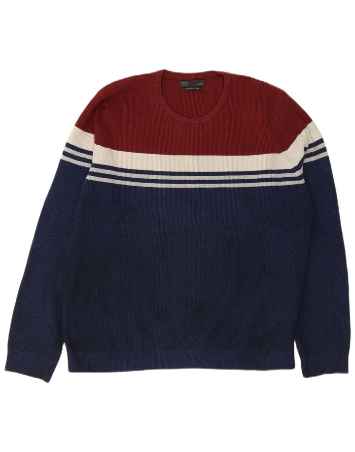 Marks & Spencer Herre sweater med rund hals XL marineblå bomuld